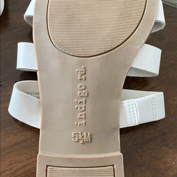 Indigo Women's White Strappy Sandals - Picture 4 of 5